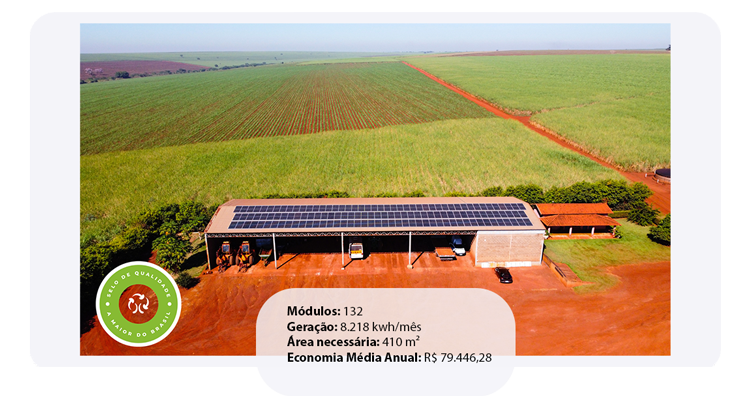 Imagem de placa solar em zona rural